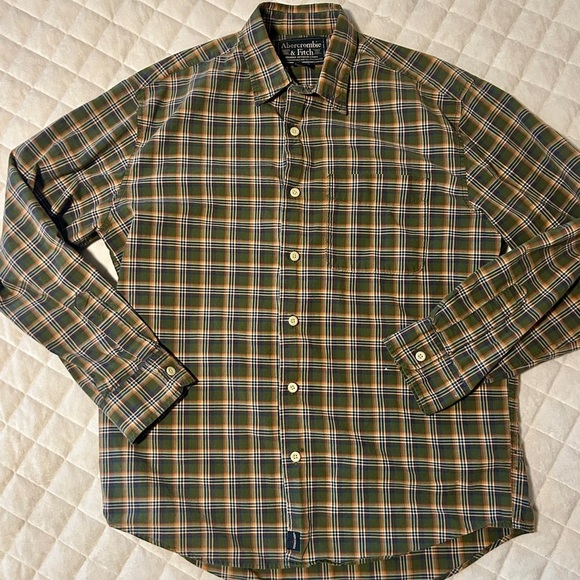 Abercrombie & Fitch Other - Vintage Abercrombie & Fitch Green & Orange Plaid Men's Button Down Shirt